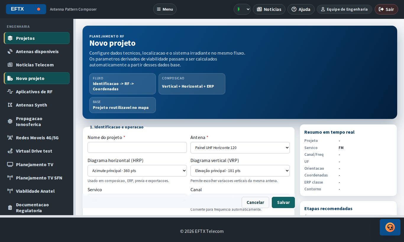 Criação guiada de projeto